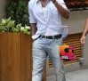 R'n'B artist Ne-Yo picks up a lunchtime snack from Cafe Metro in New York