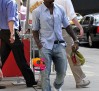 R'n'B artist Ne-Yo picks up a lunchtime snack from Cafe Metro in New York