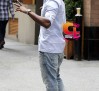 R'n'B artist Ne-Yo picks up a lunchtime snack from Cafe Metro in New York