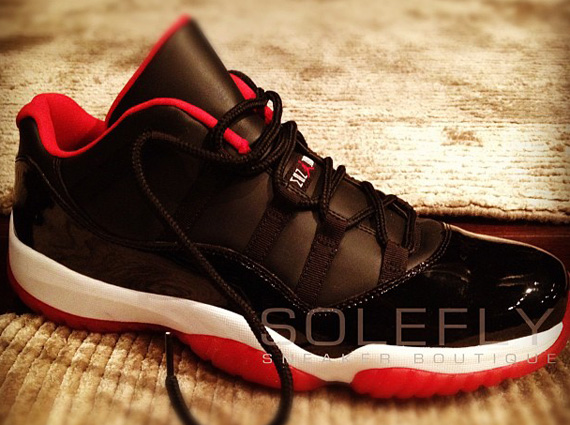 air-jordan-xi-low-bred-sample Air Jordan XI Low: Black Varsity Red