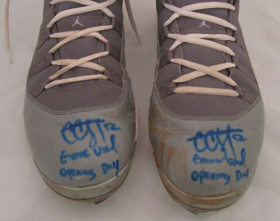 cool-grey-sabathia-opening-12 Air Jordan XI: Cool Grey CC Sabathia Opening Day 2010 Cleats