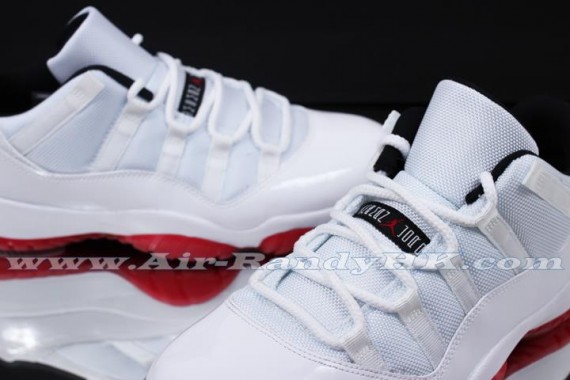 Air Jordan 11 Low: White   Varsity Red   Black   Detailed Images