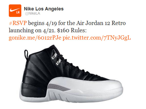 Air Jordan XII Playoffs Is Nikes First Twitter RSVP Release