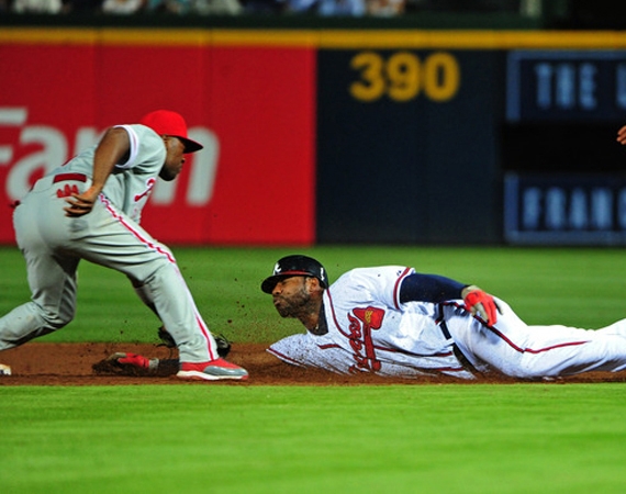 Philadelphia Phillies v Atlanta Braves Air Jordan XII: Jimmy Rollins Grey/Red PE Cleat