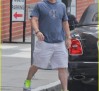 Mark Wahlberg and wife jaywalking in Beverly Hills