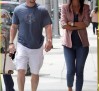 Mark Wahlberg and wife jaywalking in Beverly Hills