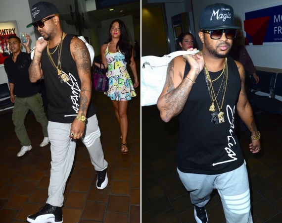 the-dream-wearing-air-jordan-playoffs-sneakers The Dream Wears Air Jordan XII Playoffs