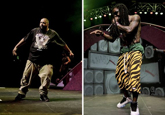 lil-wayne-dj-khaled-wearing-air-jordans-on-stag DJ Khaled and Lil Wayne Wearing Air Jordans On Stage