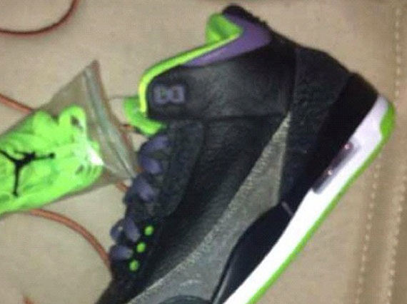 Air Jordan III: Black   Purple   Green