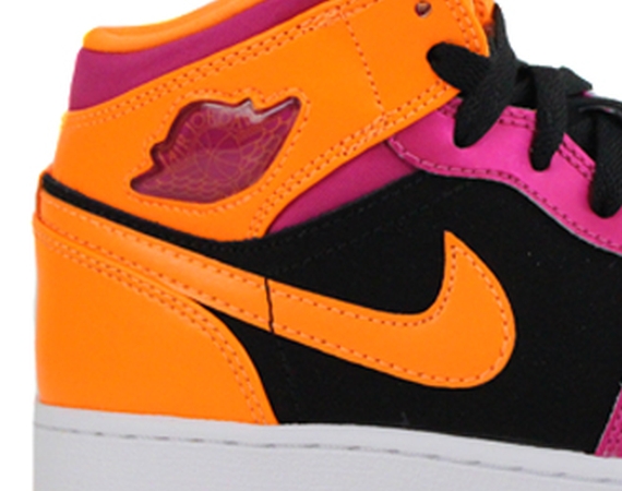 Air Jordan 1 Mid GS: Black – Fusion Pink – Bright Citrus