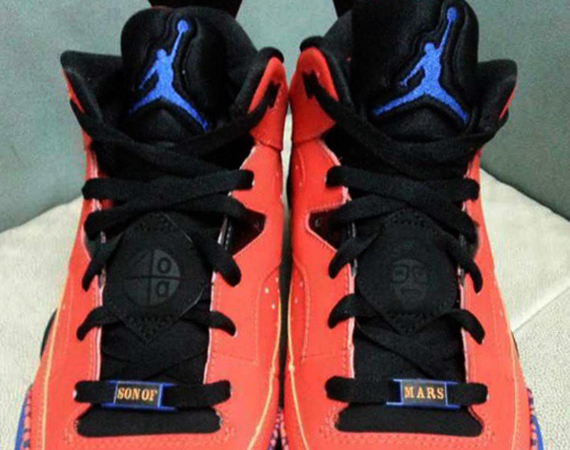 son of mars jordans blue and yellow