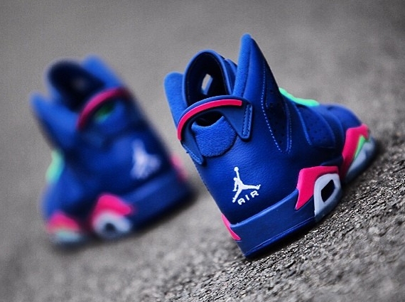 Air Jordan Retro 6 Blue Pink Green Air Jordan Retro 6 Blue Pink Green