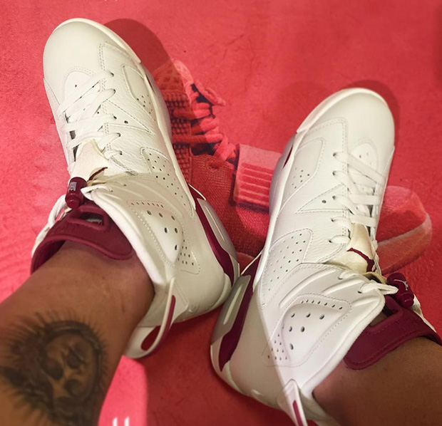 Jordan 6 Maroon On Feet Jordan 6 Maroon On Feet