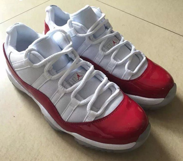 jordan 11 low red and white