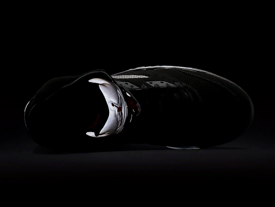 air jordan 5 black metallic silver