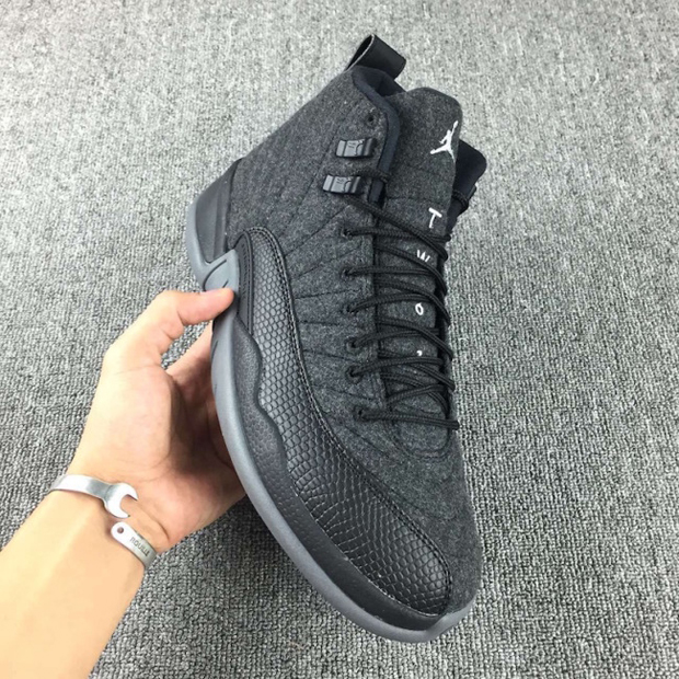 jordan 12 wool on feet