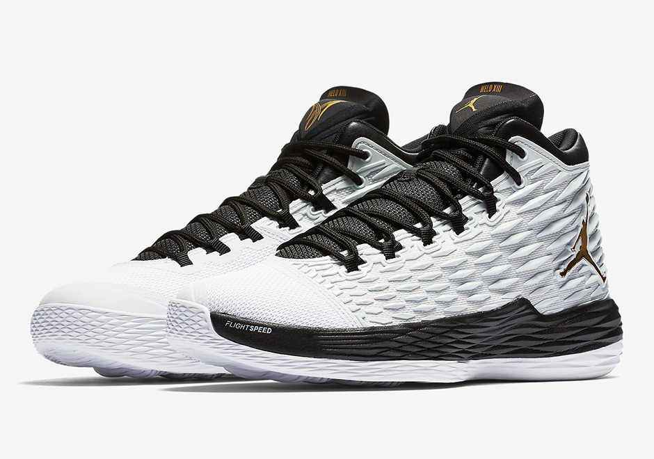 Jordan Melo M13 Archives - Air Jordans, Release Dates & More ... Can't really go wrong with white, black, and gold, which is what one of the latest Jordan Melo M13's is rolling with for spring 2...Read More